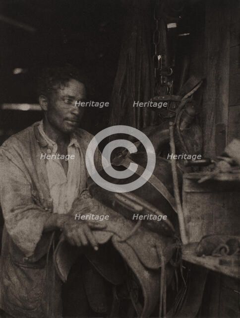 Man With A Saddle, c1920s. Creator: Doris Ulmann.