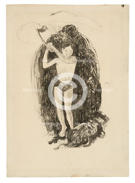 Man with an Ax, 1893/94. Creator: Paul Gauguin.