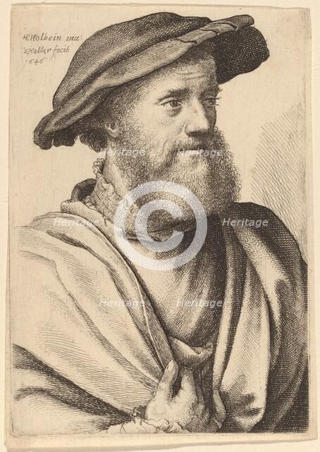 Man with Beard Looking Right (Hans Holbein?), 1646. Creator: Wenceslaus Hollar.