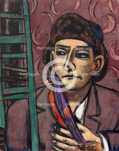 Man with Bird, 1950. Creator: Beckmann, Max (1884-1950).