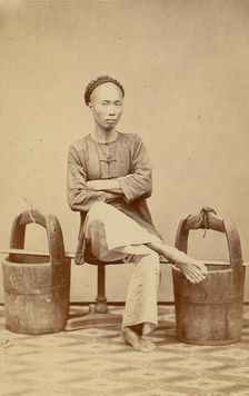 Man with Buckets, 1870s. Creator: Unknown