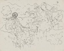 Man with geese, c1935. Creator: Arnold Peter Weisz-Kubincan