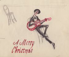 Man with guitar, c1950. Creator: Shirley Markham
