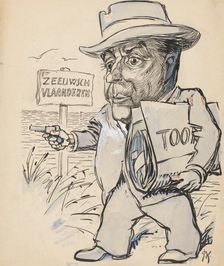 Man with gun in Zeeuws-Vlaanderen, 1920-1930. Creator: Patrick Kroon
