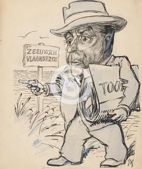 Man with gun in Zeeuws-Vlaanderen, 1920-1930. Creator: Patrick Kroon.