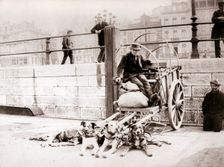 Man with dogcart, Antwerp, 1898.Artist: James Batkin