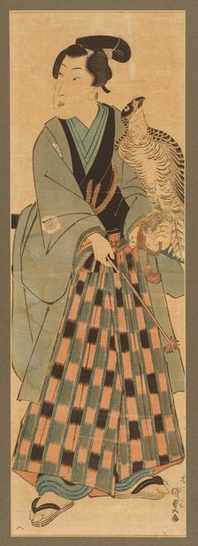 Man with Falcon, 1823-1824. Creator: Utagawa Kunisada