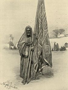 Man with flag, Nagada, Egypt, 1898. Creator: Christian Wilhelm Allers