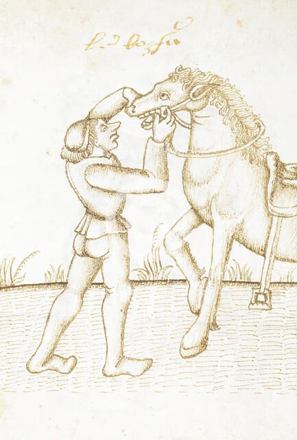 Man with horse, c1490.  Creator: Unknown.