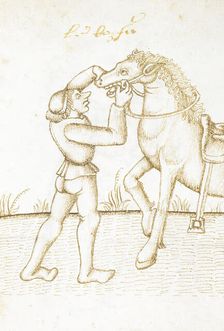 Man with horse, c1490. Creator: Unknown