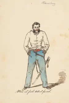 Man with hands in pockets, 1850-1855. Creator: Friedrich Carl von Scheidlin