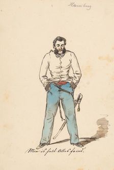Man with hands in pockets, 1850-1855. Creator: Friedrich Carl von Scheidlin