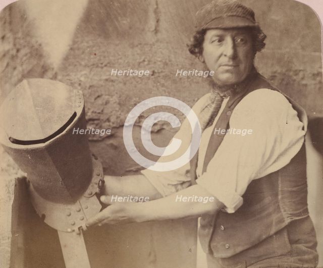 [Man with Helmet], 1858. Creator: Oscar Gustav Rejlander.
