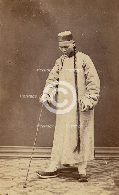 Man with Long Braid, 1870s Creator: Unknown.