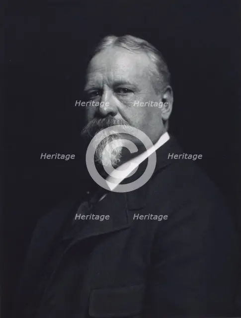 Man with mustache and goatee, facing left, half-length portrait, c1900. Creator: F. Gercher.