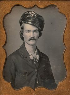 Man with Mustache Wearing Oilskin Hat, 1854-55. Creator: Edward M. Tyler