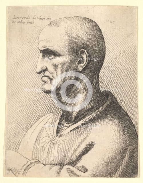 Man with stern expression in profile to left, 1645. Creator: Wenceslaus Hollar.