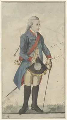 Man with sword and blue jacket (Lodewijk Ernst Hertog from Brunswijk Wolffenbüttel?), 1700-1800. Creator: Anon