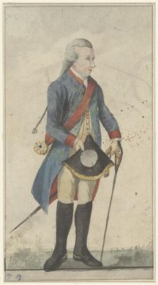 Man with sword and blue jacket (Lodewijk Ernst Hertog from Brunswijk Wolffenbüttel?), 1700-1800. Creator: Anon