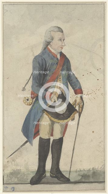Man with sword and blue jacket (Lodewijk Ernst Hertog from Brunswijk Wolffenbüttel?), 1700-1800. Creator: Anon.