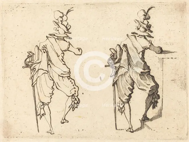 Man with Sword, c. 1617. Creator: Jacques Callot.