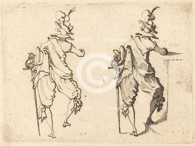 Man with Sword, c. 1617. Creator: Jacques Callot.