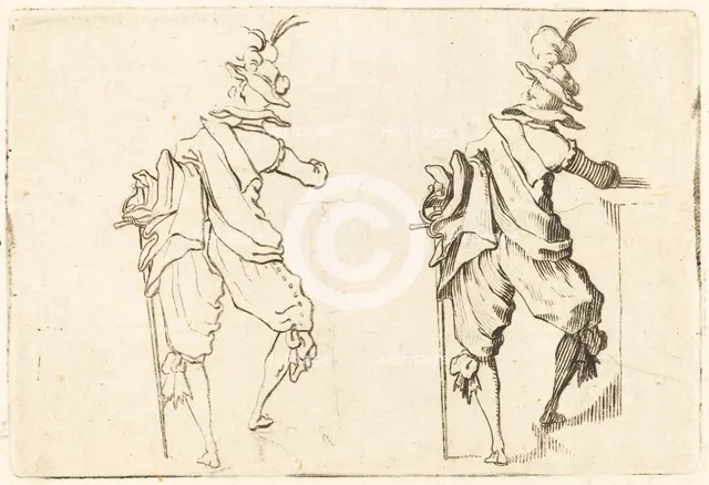 Man with Sword, c. 1622. Creator: Jacques Callot.