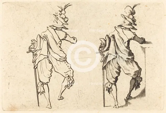 Man with Sword, c. 1622. Creator: Jacques Callot.