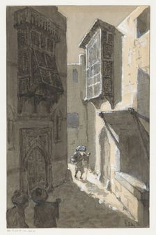Man with pack in a street, in or before 1910. Creator: Louwerse, H.C.
