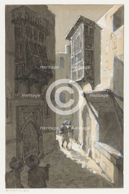 Man with pack in a street, in or before 1910. Creator: Louwerse, H.C..