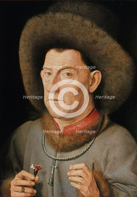 Man with pinks, c. 1510. Artist: Eyck, Jan van (1390-1441)