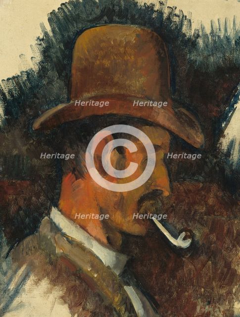 Man with Pipe, 1892/1896. Creator: Paul Cezanne.