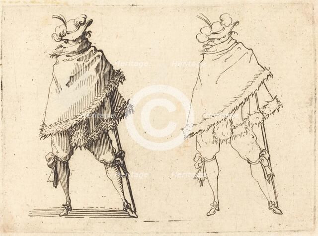 Man Wrapped in His Mantle, c. 1617. Creator: Jacques Callot.