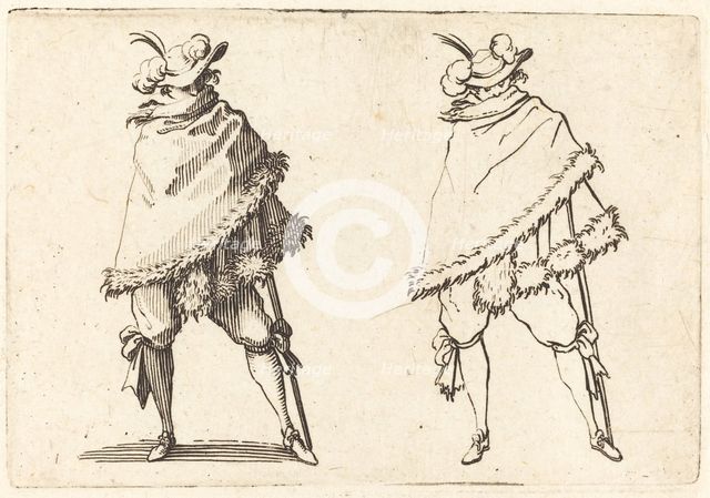 Man Wrapped in His Mantle, c. 1622. Creator: Jacques Callot.