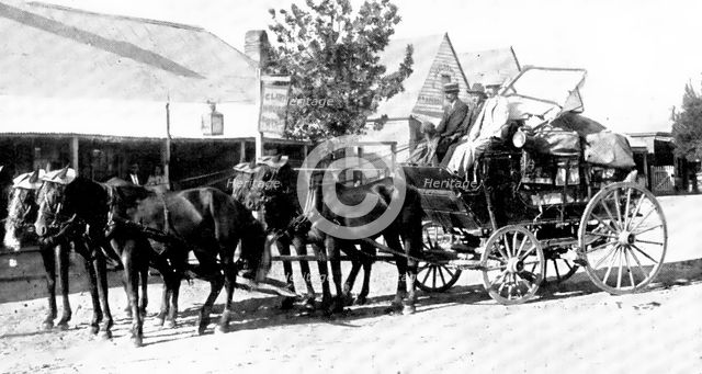 Manchester trade in Australia: a commercial traveller in the "back blocks", 1909. Creator: Unknown.