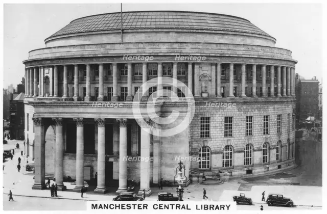 Manchester Central Library, 1937. Artist: Unknown