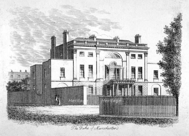 Manchester House, on the north side of Manchester Square, Marylebone, London, 1807. Artist: James Peller Malcolm