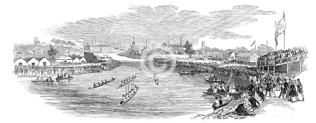 Manchester Regatta - from a sketch by Mr. Hayes, 1844. Creator: Unknown.