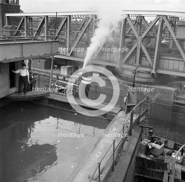 Manchester Ship Canal and Barton Aqueduct, Eccles, Greater Manchester, 1945. Artist: Eric de Maré