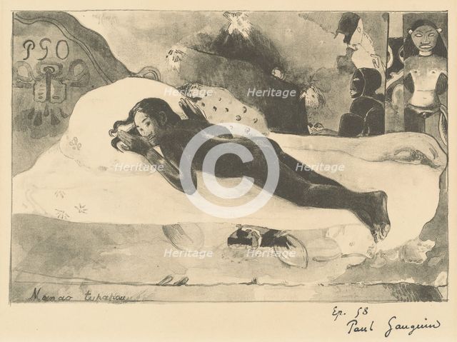Manao Tupapau (She is Haunted by a Spirit), 1894. Creator: Paul Gauguin.