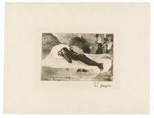 Manao tupapau (She Thinks of the Ghost or The Ghost Thinks of Her), from L’estampe originale, 1894. Creator: Paul Gauguin