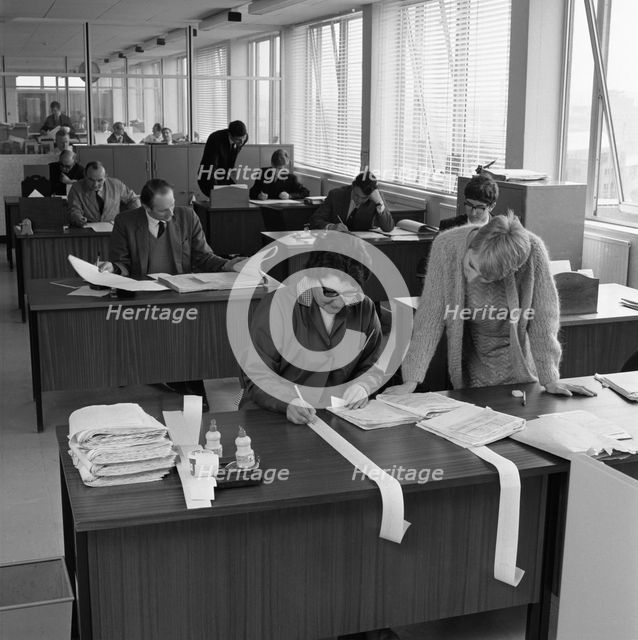 Managed Houses General Office, Tetley's brewers, Leeds, West Yorkshire, 1968. Creator: Michael Walters.