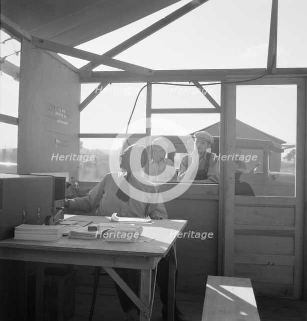Manager of mobile unit (FSA), on day camp opened..., Merrill, Klamath County, Oregon, 1939. Creator: Dorothea Lange.