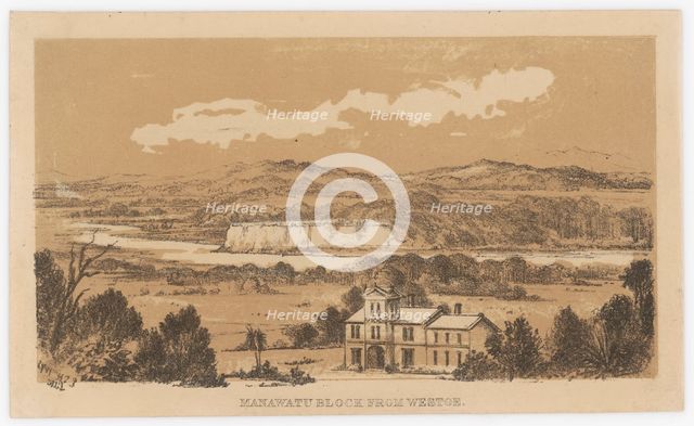 Manawatu Block from Westoe,  c.1878. Creator: Edith Stanway Halcombe.