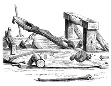 Mangonel, an engine of war in the 15th century, (1870)