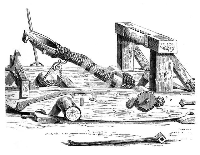 Mangonel, an engine of war in the 15th century, (1870). Artist: Unknown