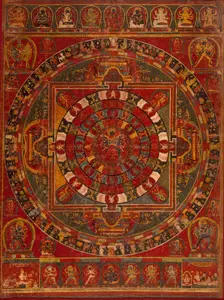 Mandala of the Buddhist Deity Chakrasamvara, 1490. Creator: Anon