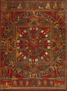 Mandala of the Buddhist Deity Chakrasamvara, 1490. Creator: Anon