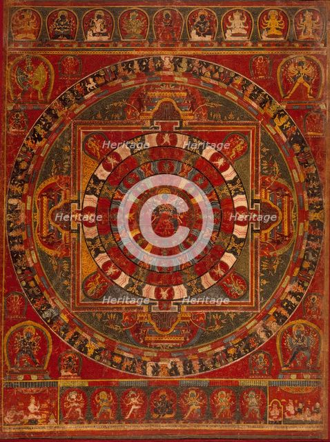 Mandala of the Buddhist Deity Chakrasamvara, 1490. Creator: Anon.
