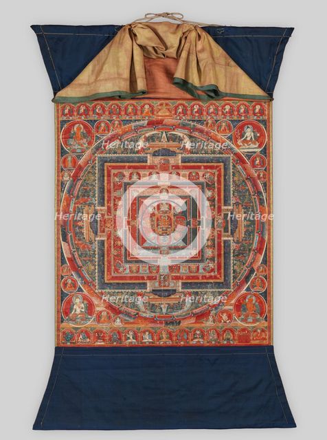 Mandala of the Forms of Manjushri, the Bodhisattva of Transcendent Wisdom, late 14th century. Creator: Unknown.